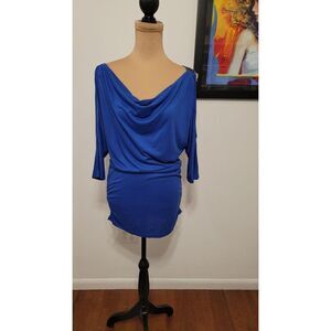 Sugar & Spice New w/ Tags Blue Top w/ Sheer Back Panel - Large